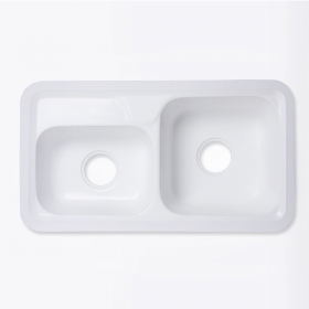 beyaz katı yüzeyli lavabo